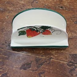 Ceramic napkin holder decorated with strawberries