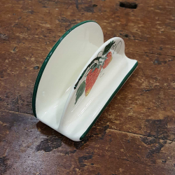 Ceramic napkin holder decorated with strawberries